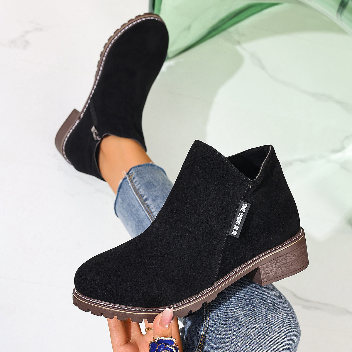 Women Formal Wear Heels - Bottines pour femmes automne-hiver, fermeture éclair