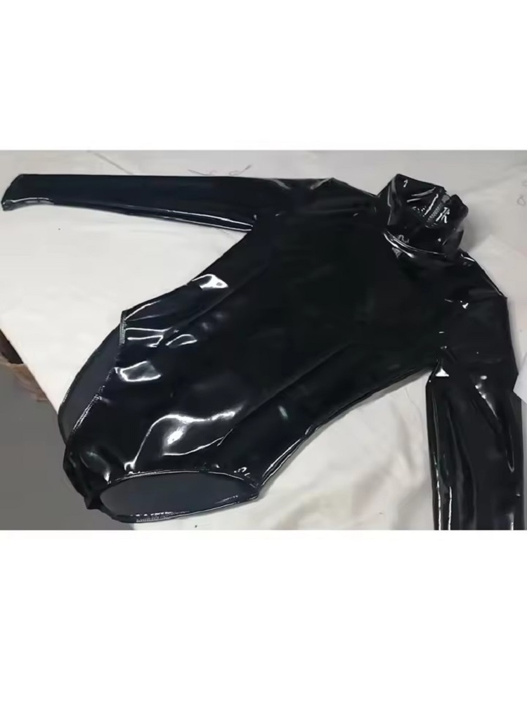 Turtleneck Bodysuit Office - Justaucorps gothique en Faux Latex PVC