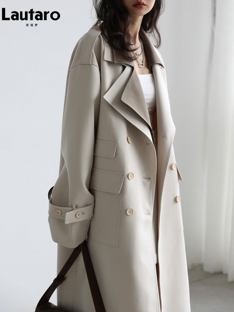 Trench Coat Formal - Manteau long patchwork Lautaro printemps-automne pour