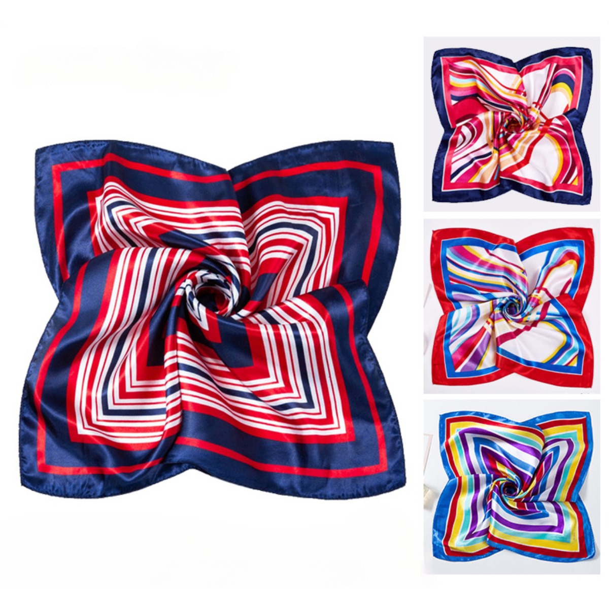 Scarf Silk Neck - Écharpe carrée imprimée pour femme, petit