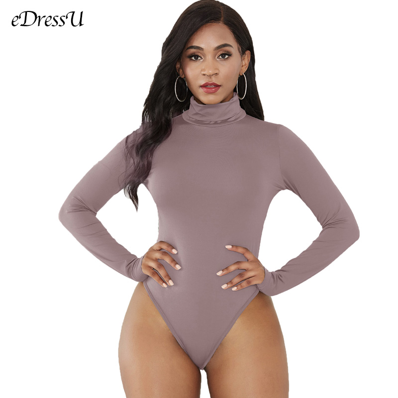 Turtleneck Bodysuit Office - Femmes body col roulé automne printemps