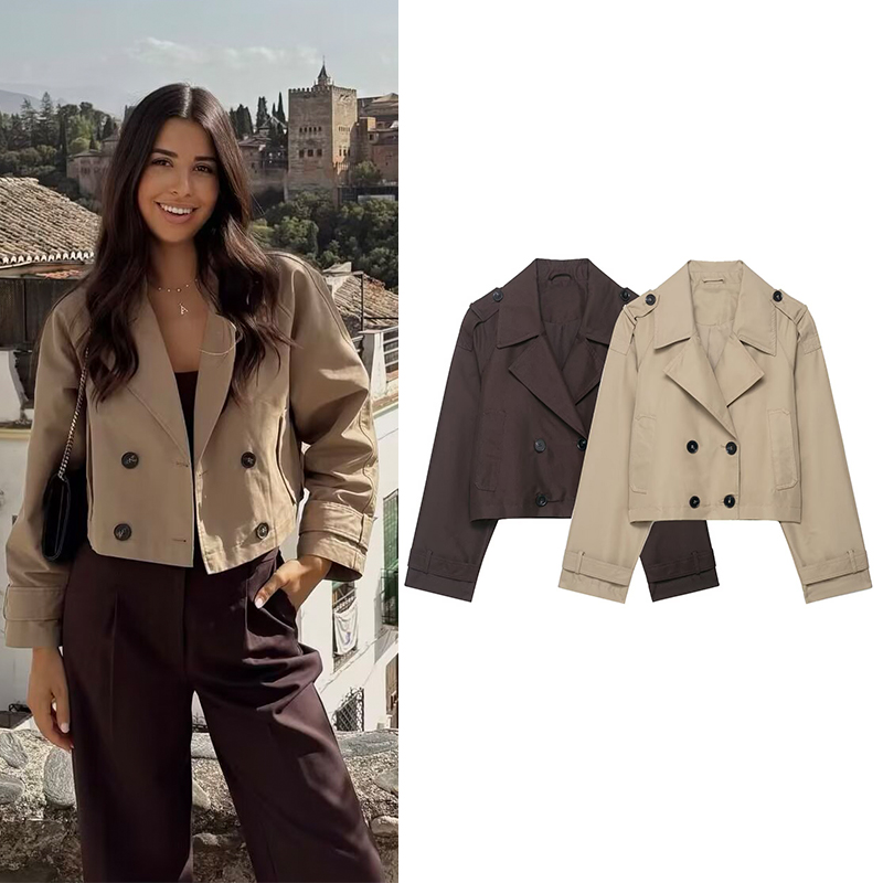 Trench Coat Formal - Trench-Coat court à Double boutonnage pour