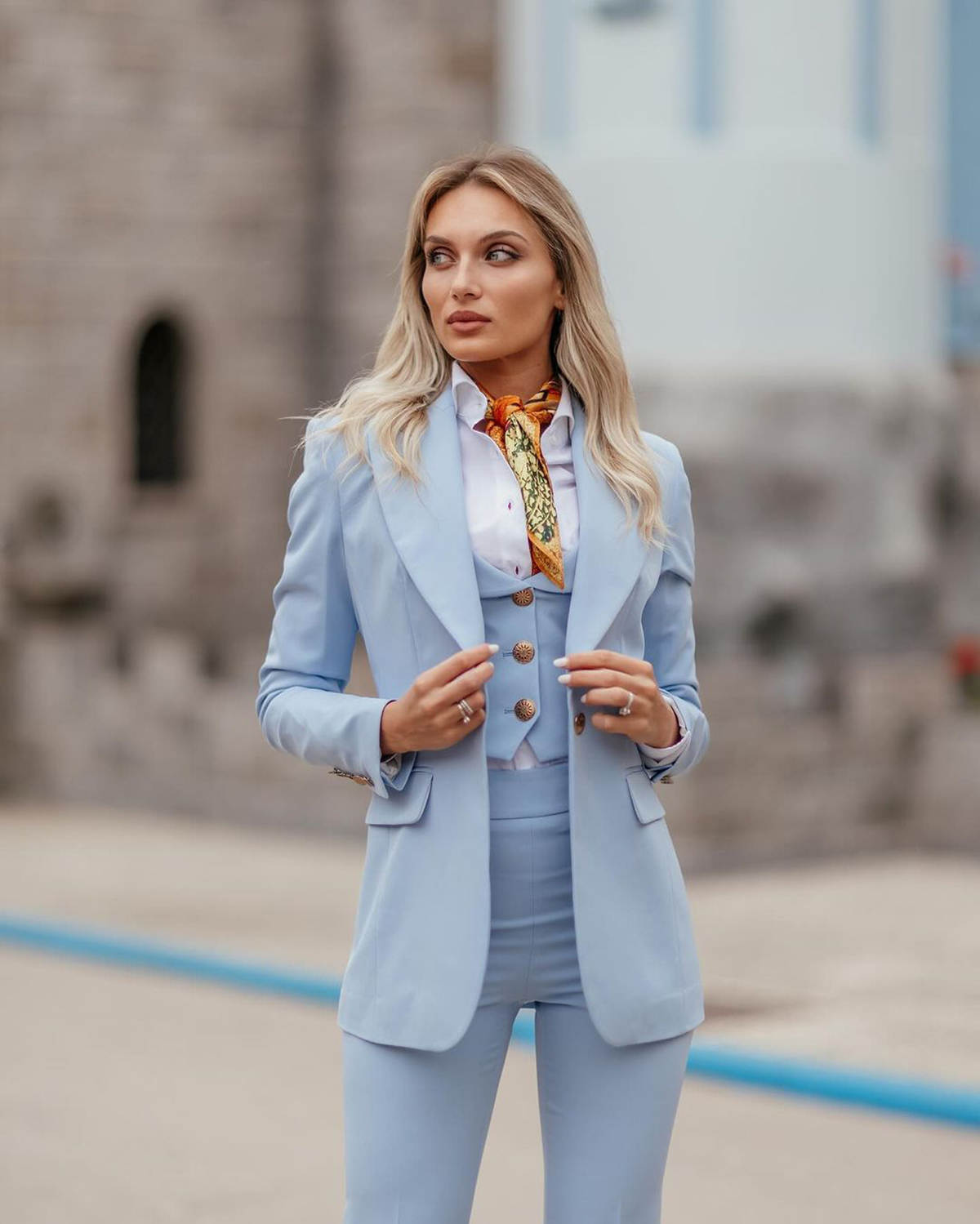Costume formel pour femme bleu - Women Formal Wear With Tie avis et prix