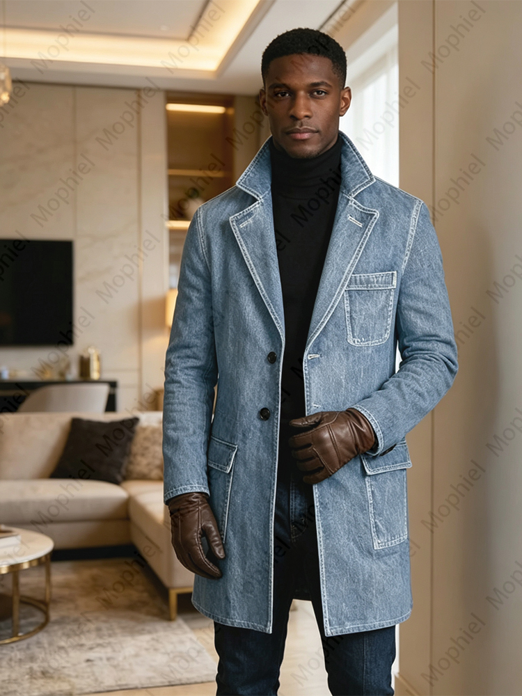 Manteau en jean délavé vintage - Trench Coat Formal avis et prix