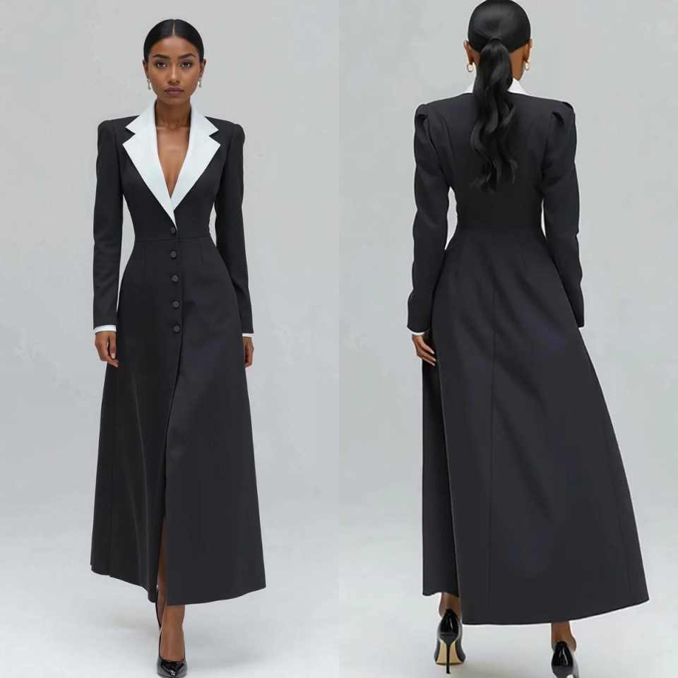 Blazer long pour femme, coupe  - Women Formal Wear With Tie avis et prix