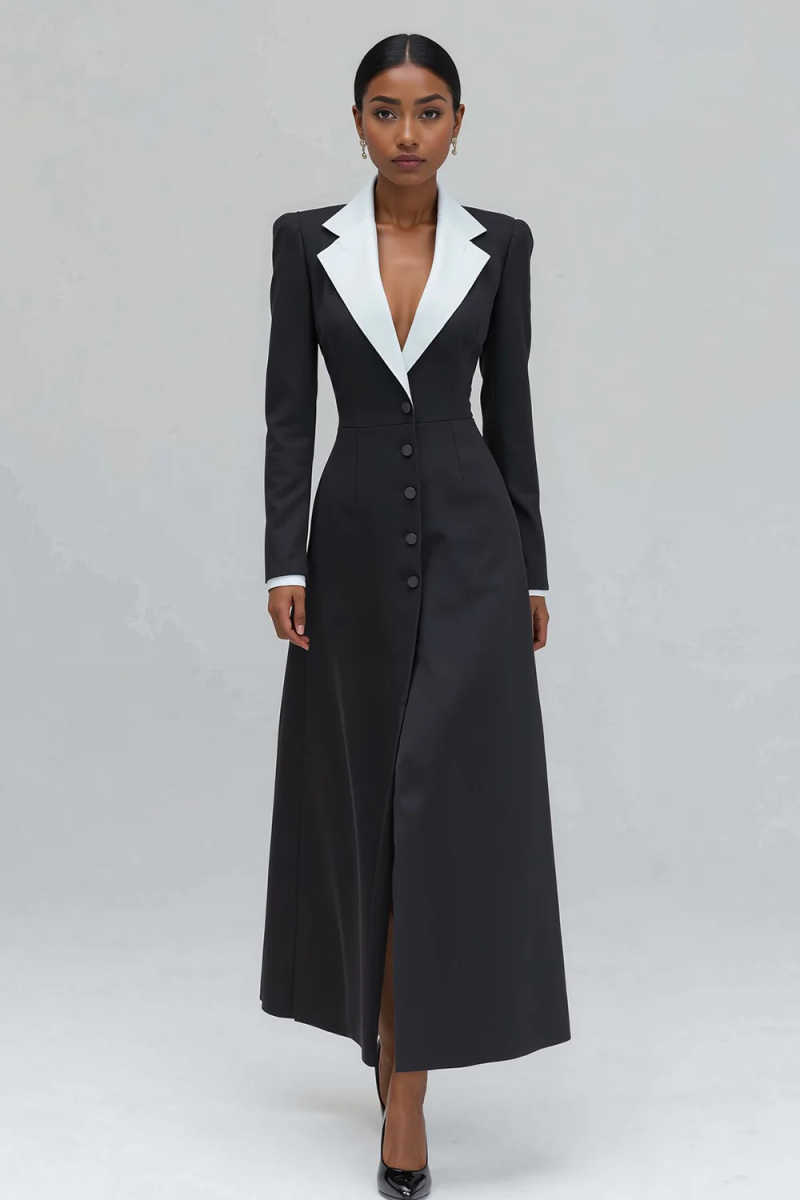 Blazer long pour femme, coupe  - Women Formal Wear With Tie avis et prix