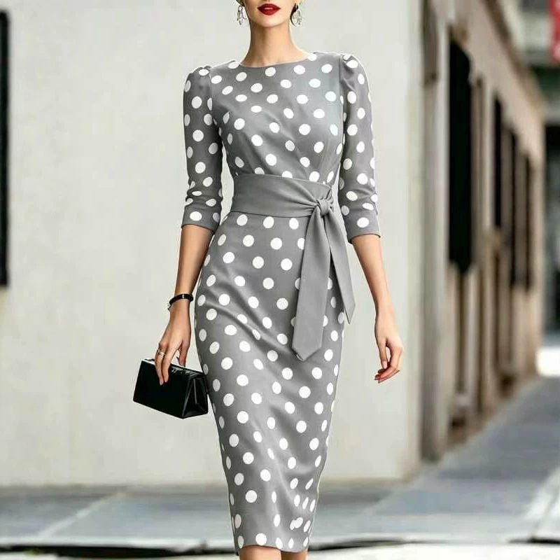 Robe midi élégante pour femme, - Women Formal Office Wear Tops avis et prix