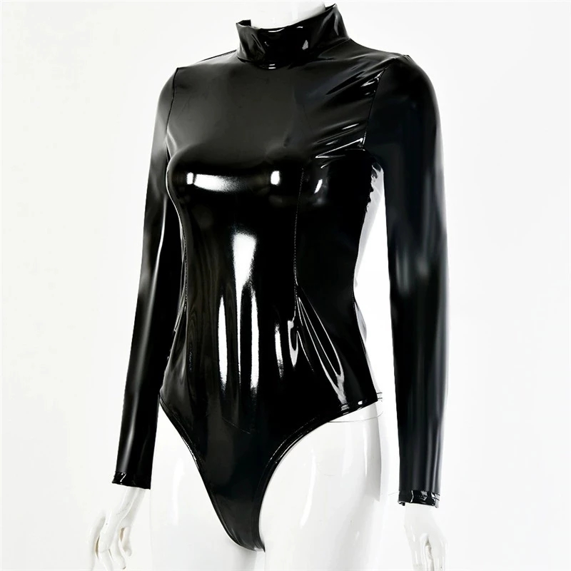 Justaucorps gothique en Faux L - Turtleneck Bodysuit Office avis et prix