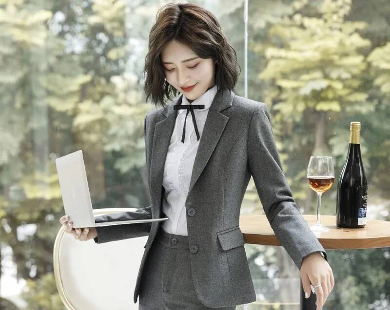 Nouveauté gris formel Blazers  - Women Formal Office Wear Tops avis et prix
