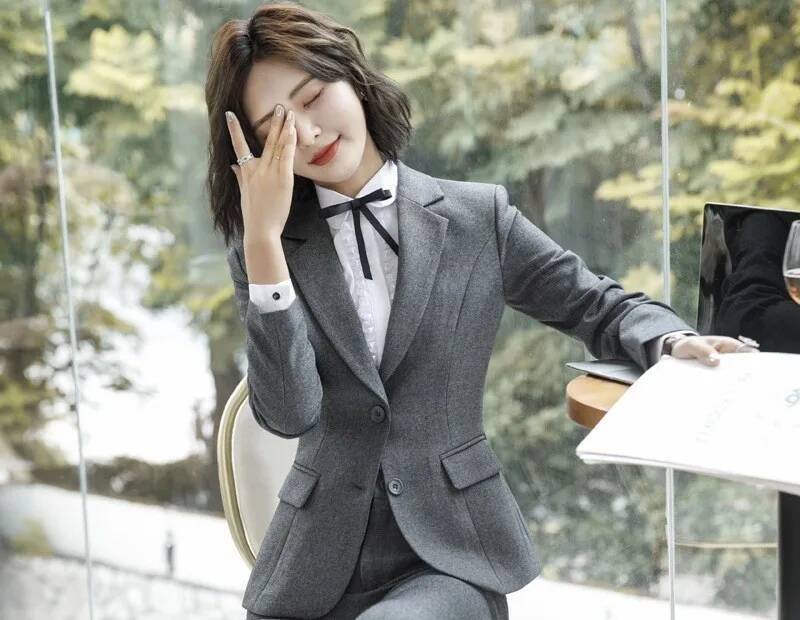 Nouveauté gris formel Blazers  - Women Formal Office Wear Tops avis et prix
