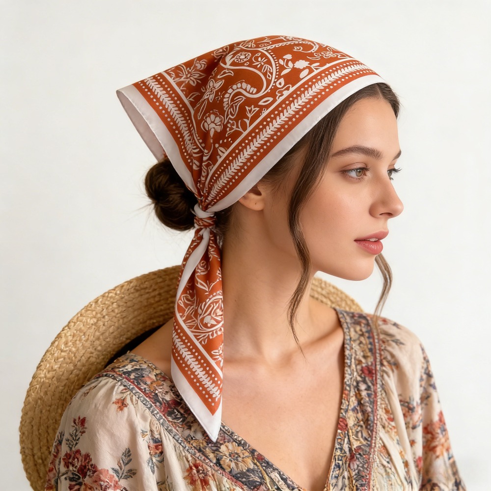 1 pièce, foulard en soie à imp - Scarf Silk Neck avis et prix
