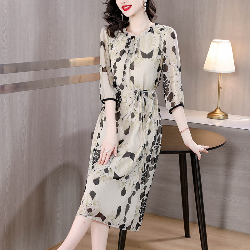 Robe Midi de Plage en Soie Bla - Women Formal Office Wear Tops avis et prix