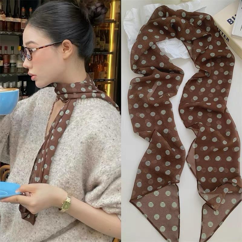 Écharpe en soie à pois et impr - Scarf Silk Neck avis et prix