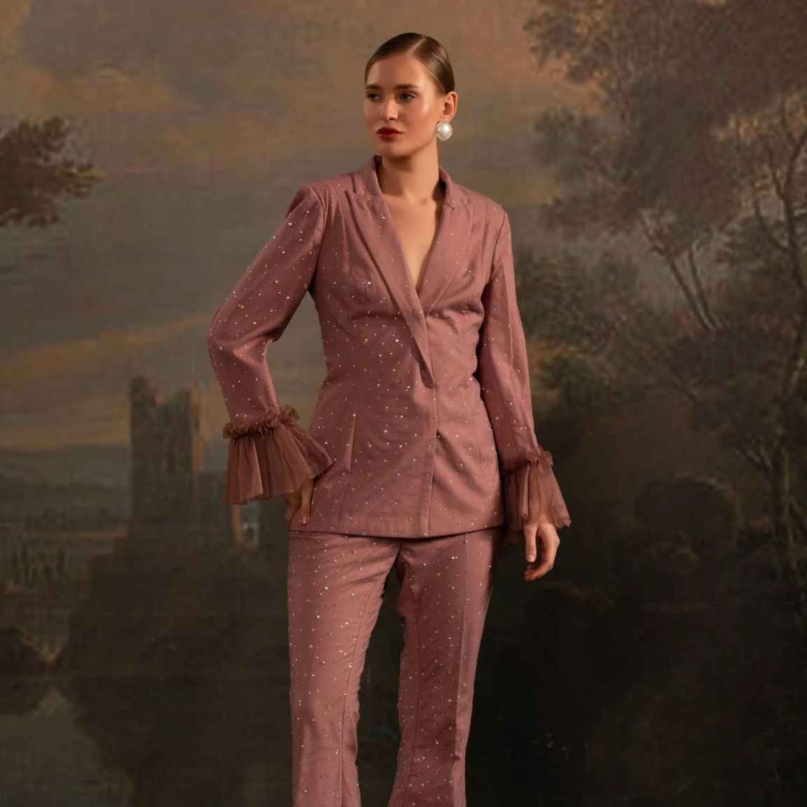 Ensemble Blazer en perles pour - Women Formal Wear With Tie avis et prix