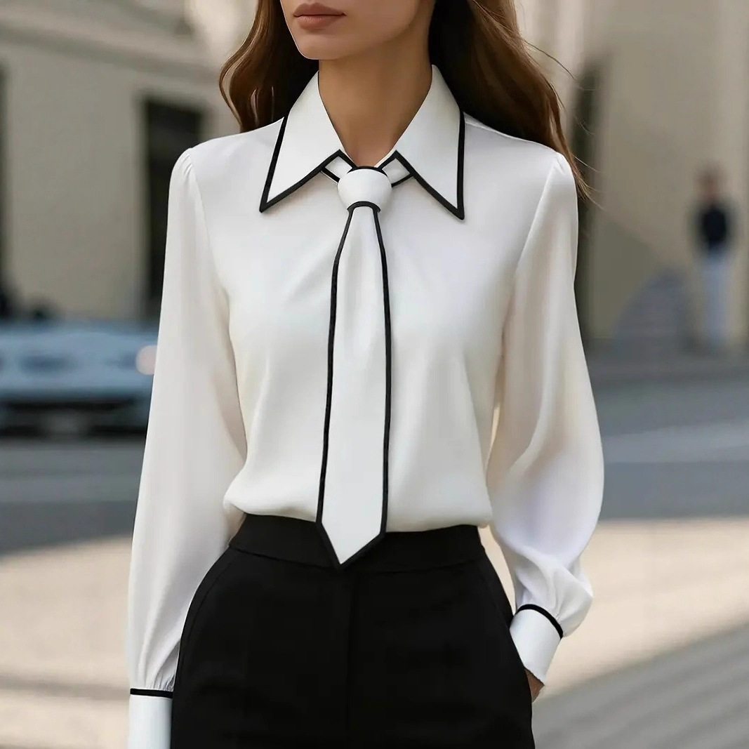 Chemise à manches longues pour - Women Formal Wear With Tie avis et prix