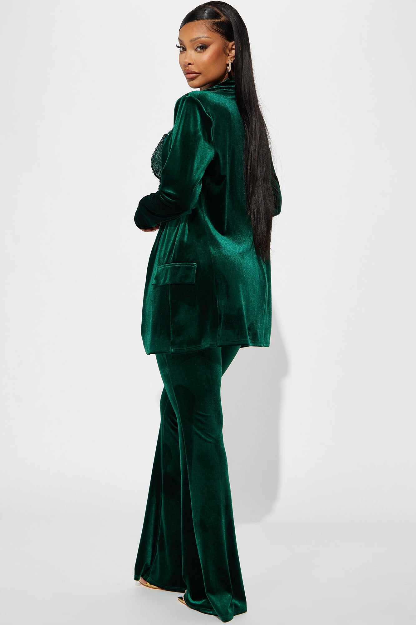 Costume en velours vert pour f - Women Formal Wear With Tie avis et prix