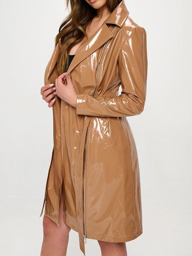 Manteau en similicuir brillant - Trench Coat Formal avis et prix