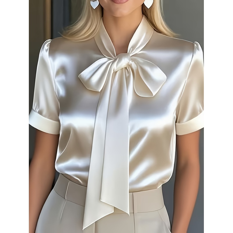 Chemise élégante à manches cou - Women Formal Wear With Tie avis et prix